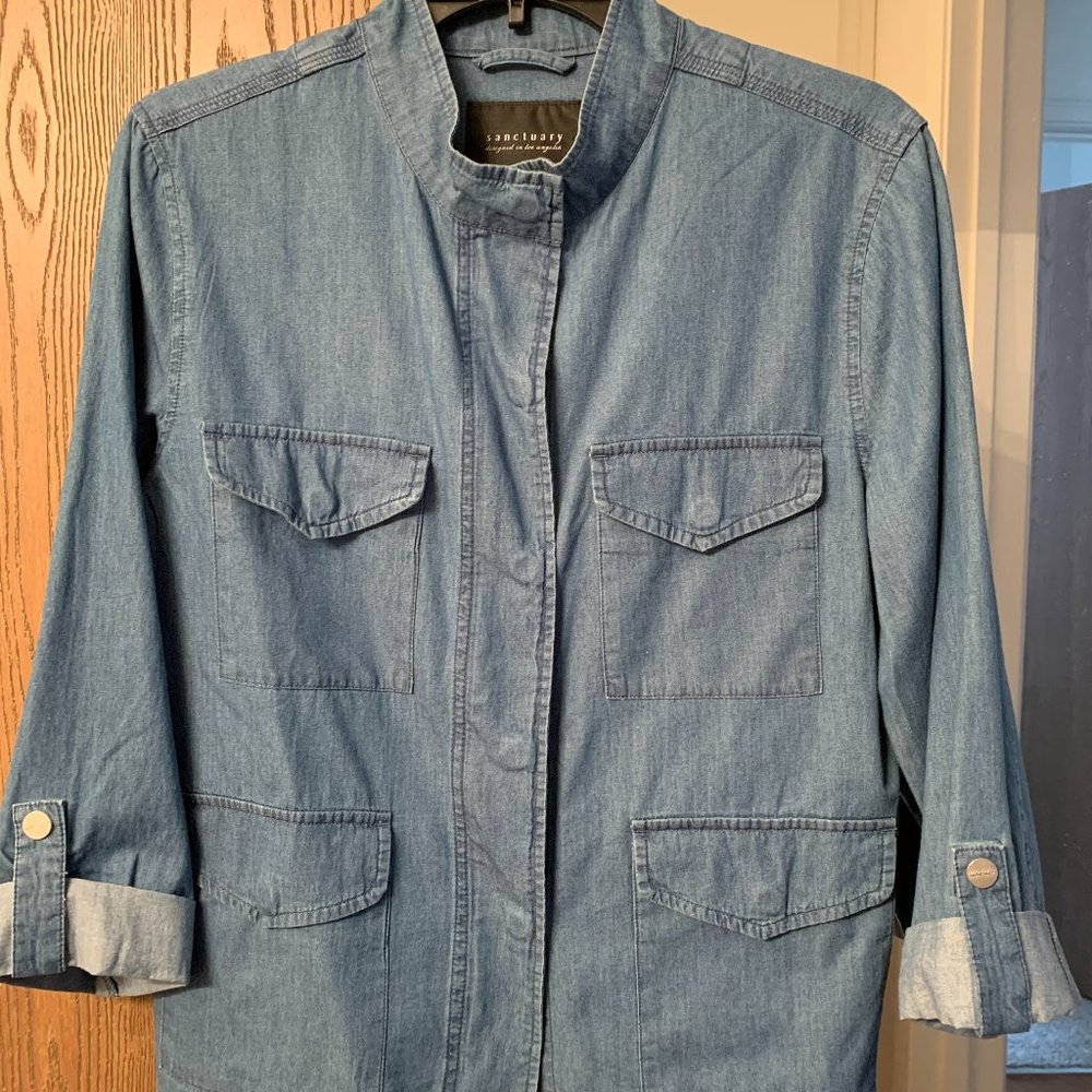 Sanctuary shirt/jacket denim blue medium petite